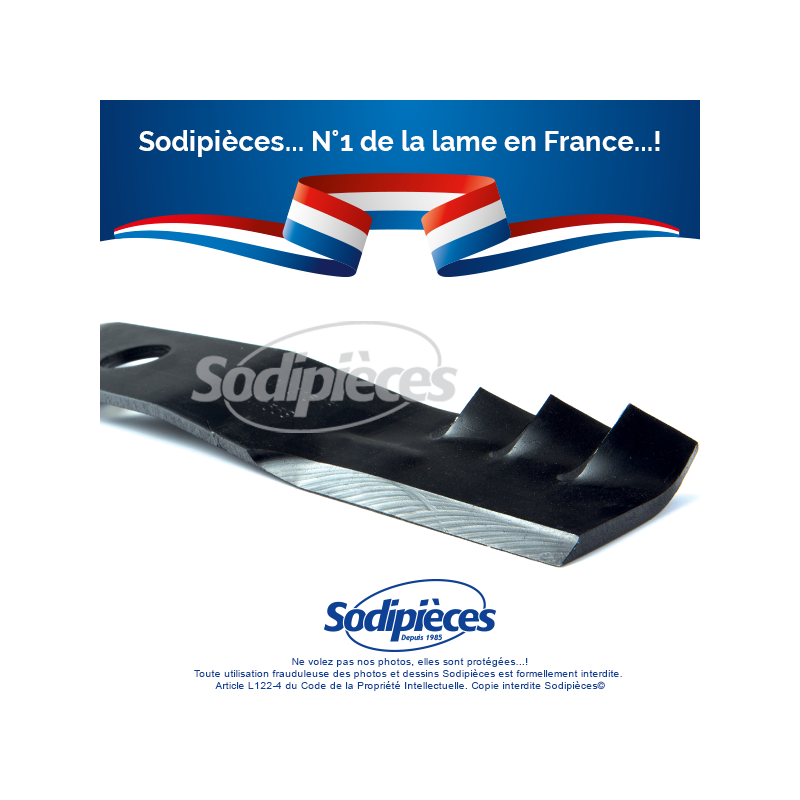 Lame tondeuse 52 cm. Al  28,6 mm. Pour Kubota