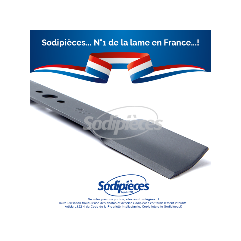 Lame tondeuse 45,5 cm. Al. 20,5 mm. Pour Oleo Mac