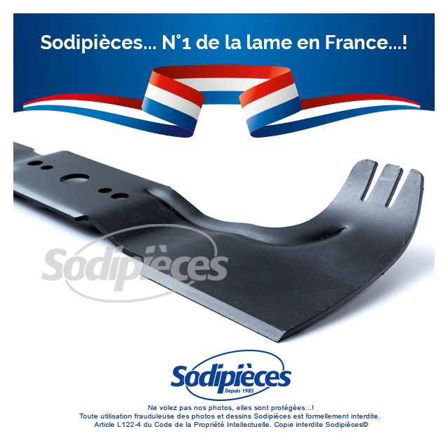 Lame tondeuse 42 cm. Al. 18.2 mm. Pour Viking