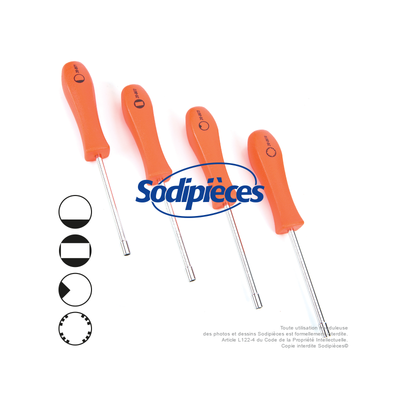 Jeu de 4 tournevis pour carburateur