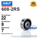 Roulement à billes 608-2RS SKF. Double étanchéité