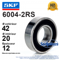 Roulement à billes 6004-2RS SKF. Double étanchéité