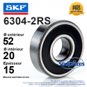 Roulement à billes 6304-2RS SKF. Double étanchéité