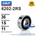 Roulement à billes 6202-2RS SKF. Double étanchéité