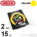 Fil Orégon Yellow rond jaune. 2 mm x 15 m pour débroussailleuse