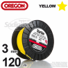 Fil Orégon Yellow étoilé jaune. 3 mm x 120 m pour débroussailleuse