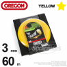 Fil Orégon Yellow étoilé jaune. 3 mm x 60 m pour débroussailleuse
