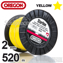 Fil Orégon Yellow étoilé jaune. 2 mm x 520 m pour débroussailleuse
