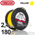 Fil Orégon Yellow étoilé jaune. 2,4 mm x 180 m pour débroussailleuse