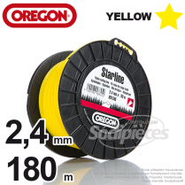 Fil Orégon Yellow étoilé jaune. 2,4 mm x 180 m pour débroussailleuse