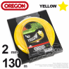 Fil Orégon Yellow étoilé jaune. 2 mm x 130 m pour débroussailleuse