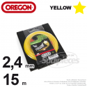 Fil Orégon Yellow étoilé jaune. 2,4 mm x 15 m pour débroussailleuse