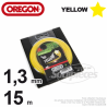 Fil Orégon Yellow étoilé jaune. 1,3 mm x 15 m pour débroussailleuse
