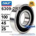 Roulement à billes 6309-2RS SKF. Double étanchéité