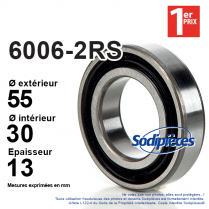 Roulement à billes 6006-2RS 1er Prix. Double étanchéité