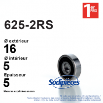 Roulement à billes 625-2RS 1er Prix. Double étanchéité