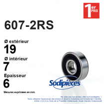 Roulement à billes 607-2RS 1er Prix. Double étanchéité