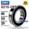 Roulement à billes 6210-2RS SKF. Double étanchéité