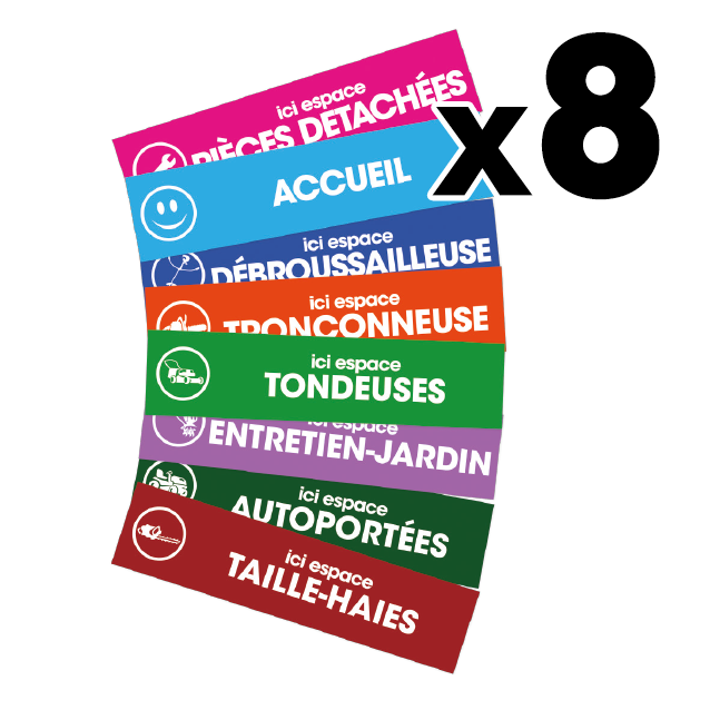  8 balisages rayon Aludibond 1 x 0.24 cm