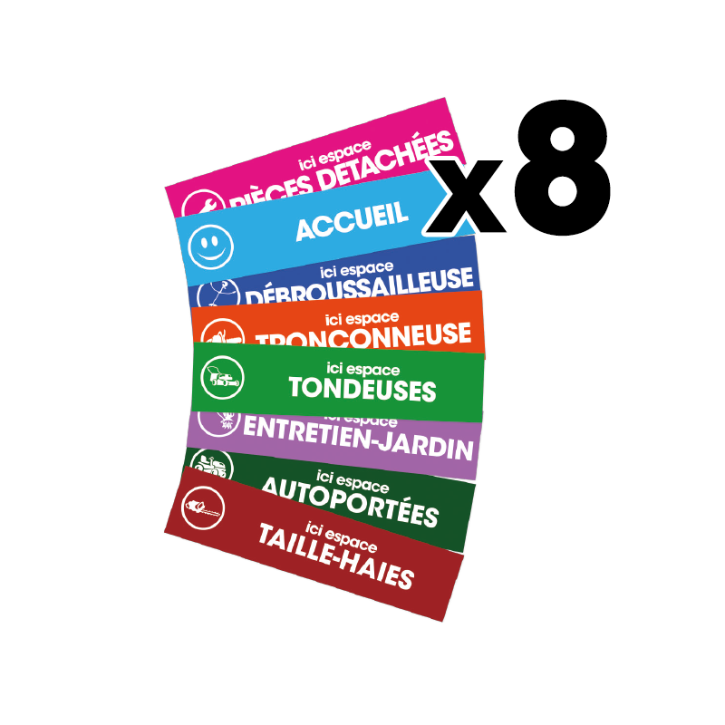  8 balisages rayon Aludibond 1 x 0.24 cm