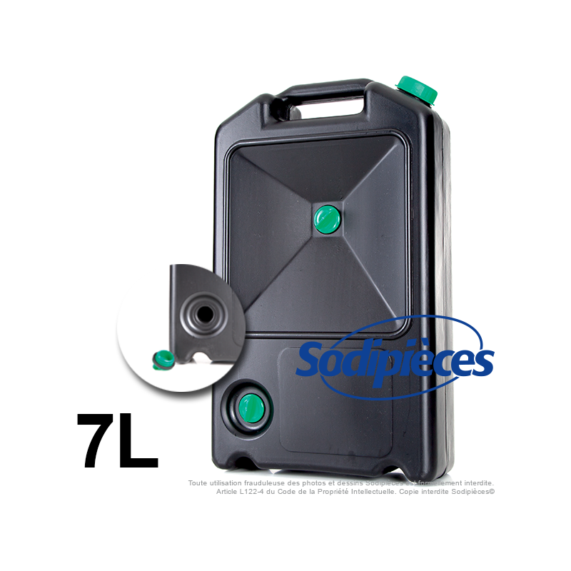 Bidon vidange 7 litres. Bouchon avec double vidange.