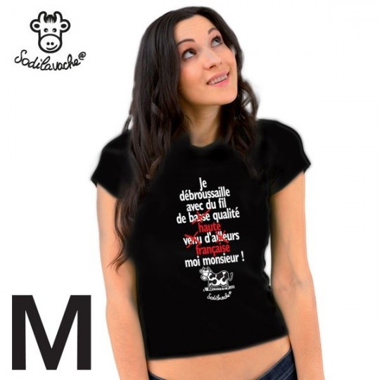 T-shirt : "Je débroussaille avec du fil... " Femme Taille M