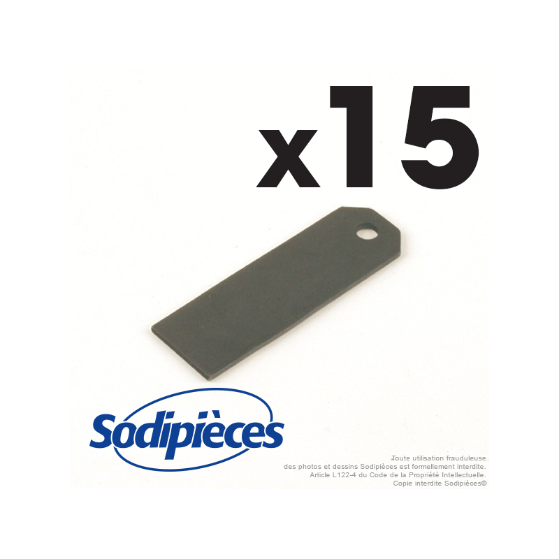Couteaux scarificateurs pour Sabo n° origine SA30928, 30928. Jeu de 15