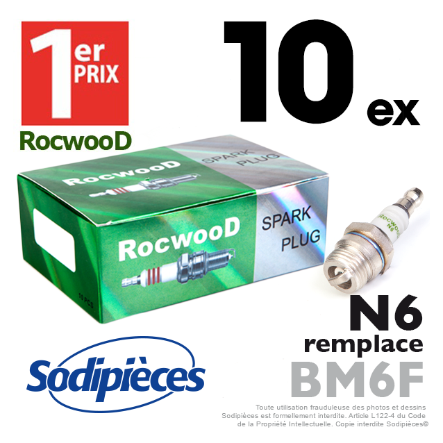 Bougie type BM6F. 1er Prix Rocwood. N6 x10