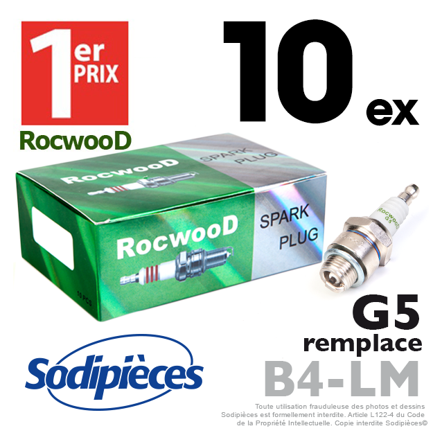 Bougie type B4LM. 1er Prix Rocwood. G5 x10