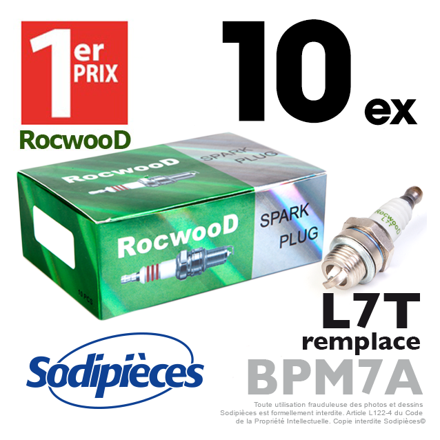 Bougie type BPM7A. 1er Prix Rocwood. L7T x10