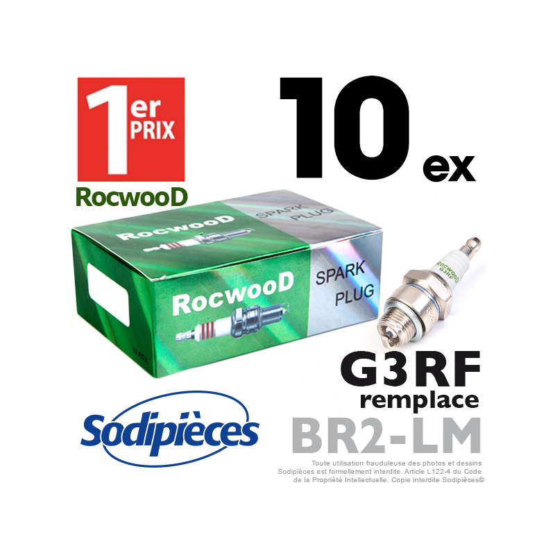 Bougie type BR2LM. 1er Prix Rocwood. G3RF x10
