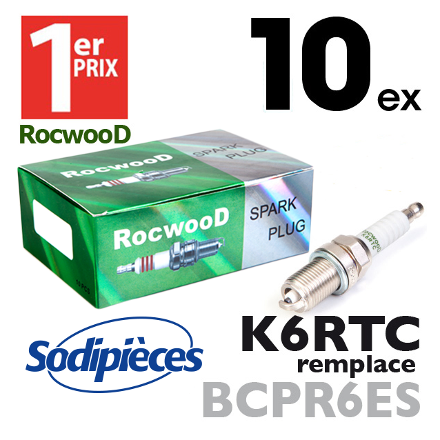 Bougie type BCPR6ES.  1er Prix Rocwood. K6RTC x10