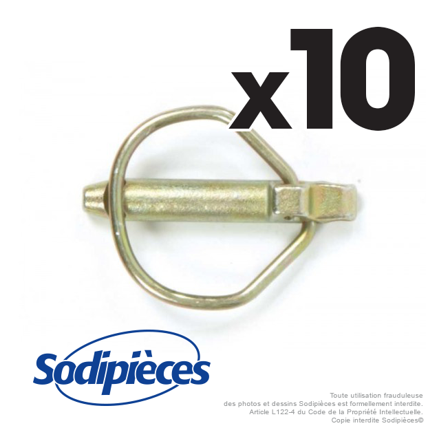 Goupille à cran de sécurité Ø 10,5 mm. Sachet de goupilles par 10
