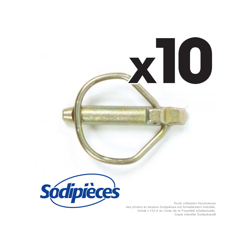 Goupille à cran de sécurité Ø 10,5 mm. Sachet de goupilles par 10