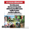 Panneau aluminium Ici nous réparons... 60X80 cm Panneau aluminium Ici nous réparons... 60X80 cm