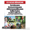 Panneau aluminium Ici nous réparons... 40X60 cm Panneau aluminium Ici nous réparons... 40X60 cm