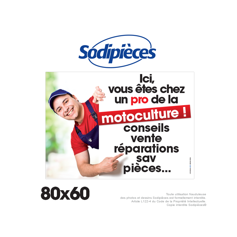 Panneau aluminium Ici vous êtes chez un pro...80X60 cm