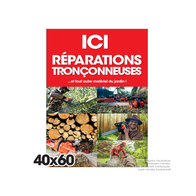 Panneau aluminium Ici réparations... 40X60 cm