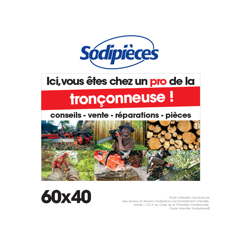 Panneau aluminium Ici vous êtes chez un pro...60X40 cm