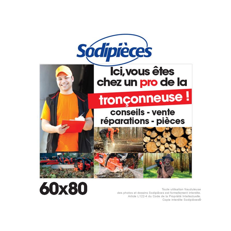 Panneau aluminium Ici vous êtes chez un pro...80X60 cm