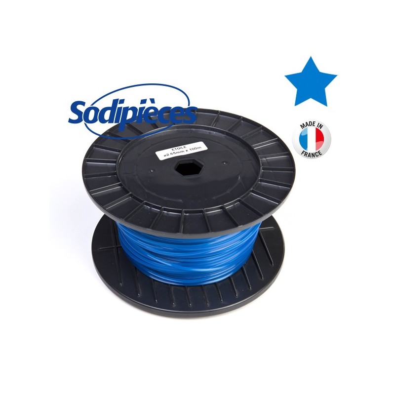 Fil à Prix Promo. Etoilé bleu. Bobine 2,65 mm x 100 m