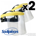 Visière polycarbonate relevable pour protection visage. X 2