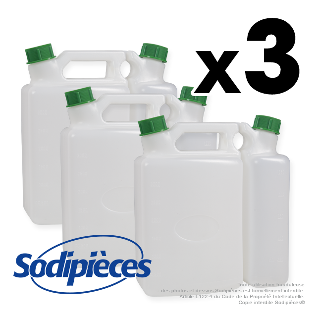  Bidons double contenance X 3. 1,5 + 3,8 L . -35% de remise !