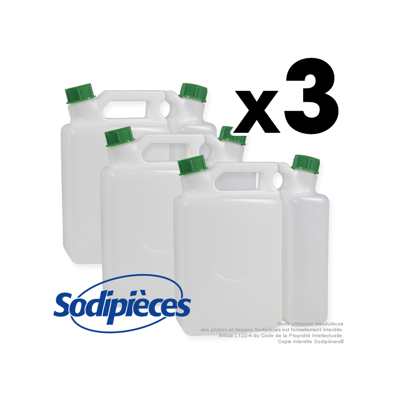  Bidons double contenance X 3. 1,5 + 3,8 L . -35% de remise !