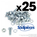 Boulons Ø 10 mm x 25 mm. Lot de 25.
