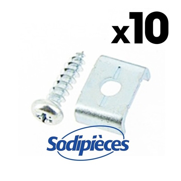Vis et plaquette de fixation pour gaine (vendu par 10)