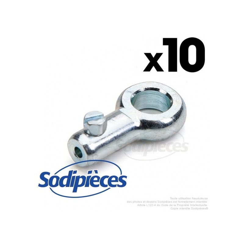 Embout de cable avec oeillet diametre 8 mm. Par 10