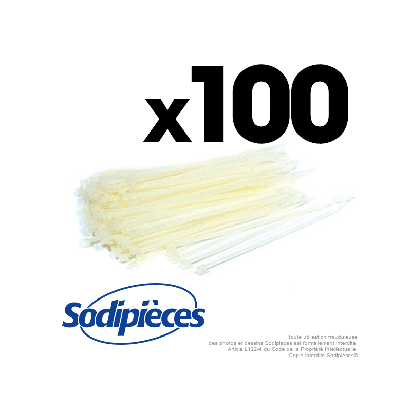 Colliers plastique. Par 100