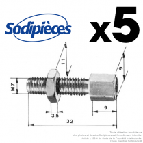 Vis de réglage pour gaine Ø 7,3 mm. Par 5
