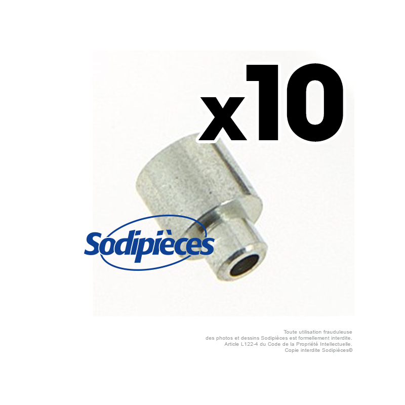 Butée de gaine creusée à 6,5 mm. Par 10